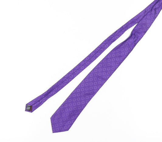 Marks and Spencer Men's Purple Silk Geometric Tie