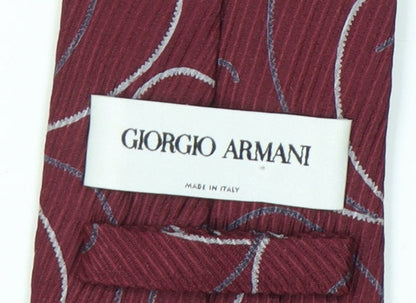 Giorgio Armani Men's Red Silk Geometric Tie