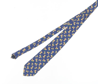 IL David Silk Blue Teddy Bear Men's Tie