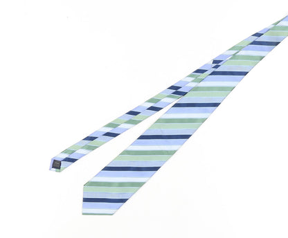 Austin Reed Men's Green Blue Striped Silk Tie One Size