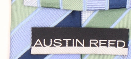 Austin Reed Men's Green Blue Striped Silk Tie One Size