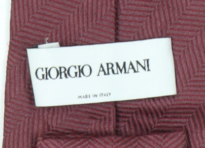Giorgio Armani Men's Red Silk Herringbone Tie