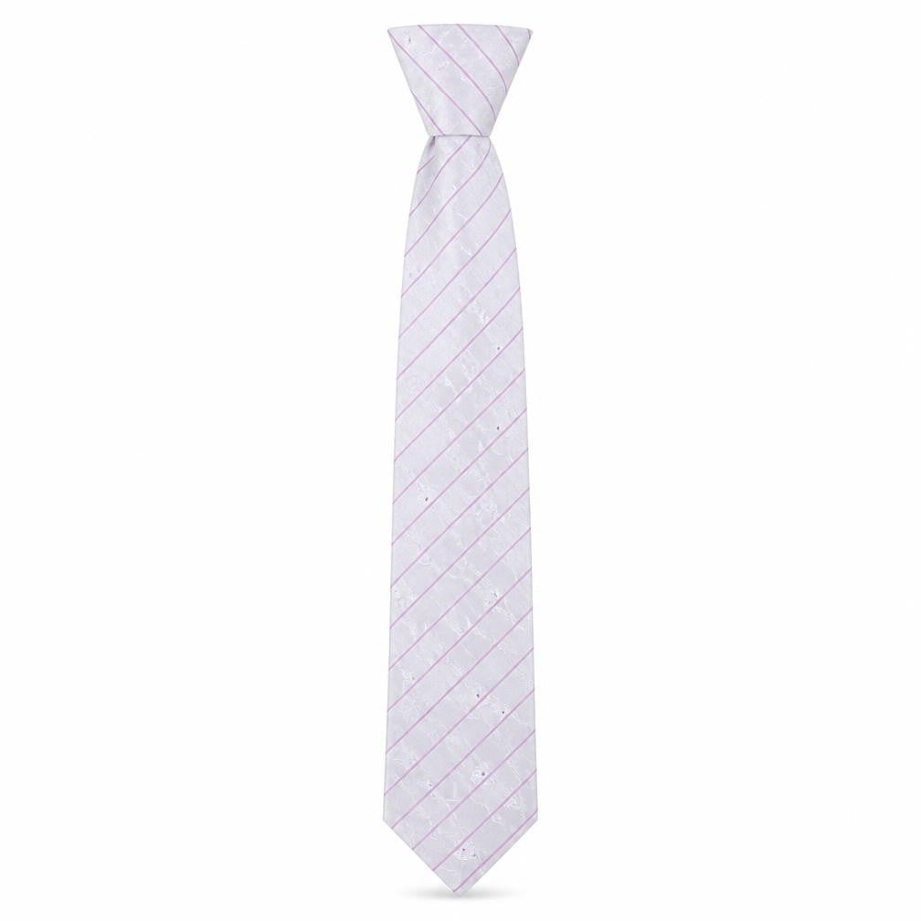 Mens Balmain Silver Striped 100% Silk Designer Tie