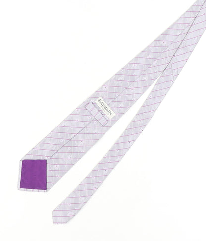 Balmain Men's Silver Silk Embroidered Designer Tie