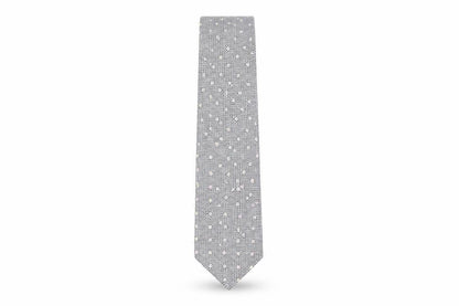 Mens Jaeger Grey Polka Dot 100% Silk Designer Tie