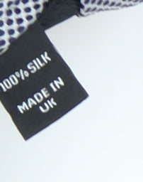 Jaeger Men's Grey Designer Silk Polka Dot Tie