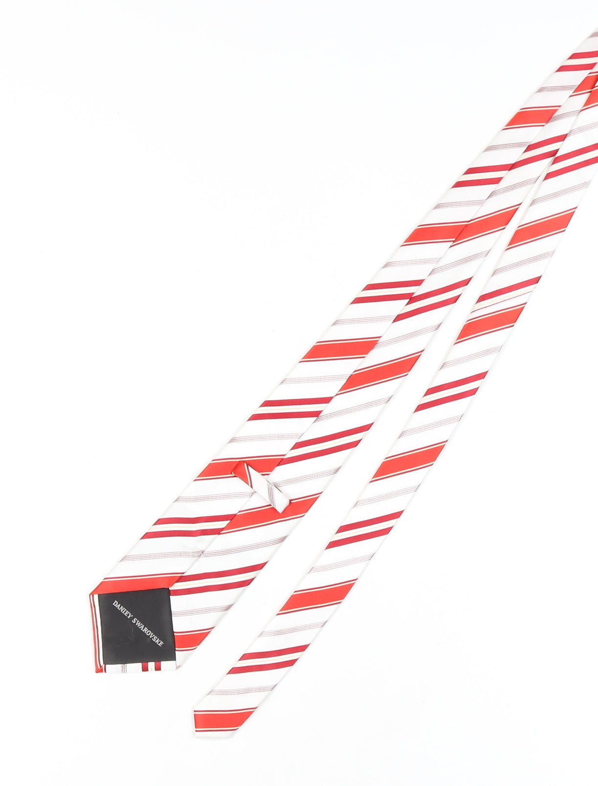Danley Swarovske Men's Red Striped Silk Tie