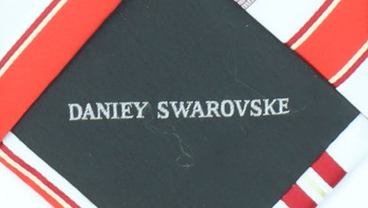 Danley Swarovske Men's Red Striped Silk Tie