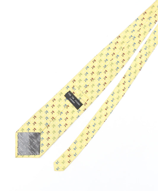 The Tie Studio Men's Yellow Geometric Silk Tie