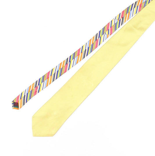 Tommy Hilfiger Men's Yellow Striped Silk Tie
