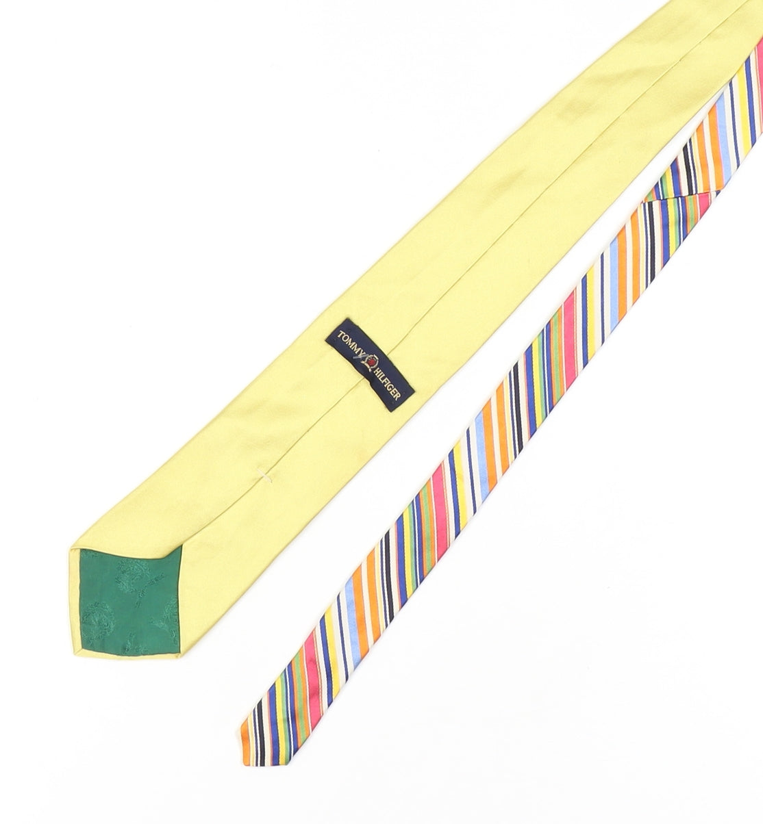 Tommy Hilfiger Men's Yellow Striped Silk Tie
