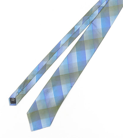 Nicole Miller Men's Blue Silk Plaid Tie