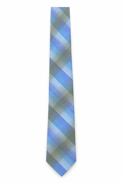 Nicole Miller Men's Blue Silk Plaid Tie