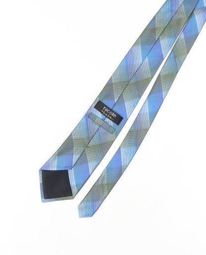 Nicole Miller Men's Blue Silk Plaid Tie