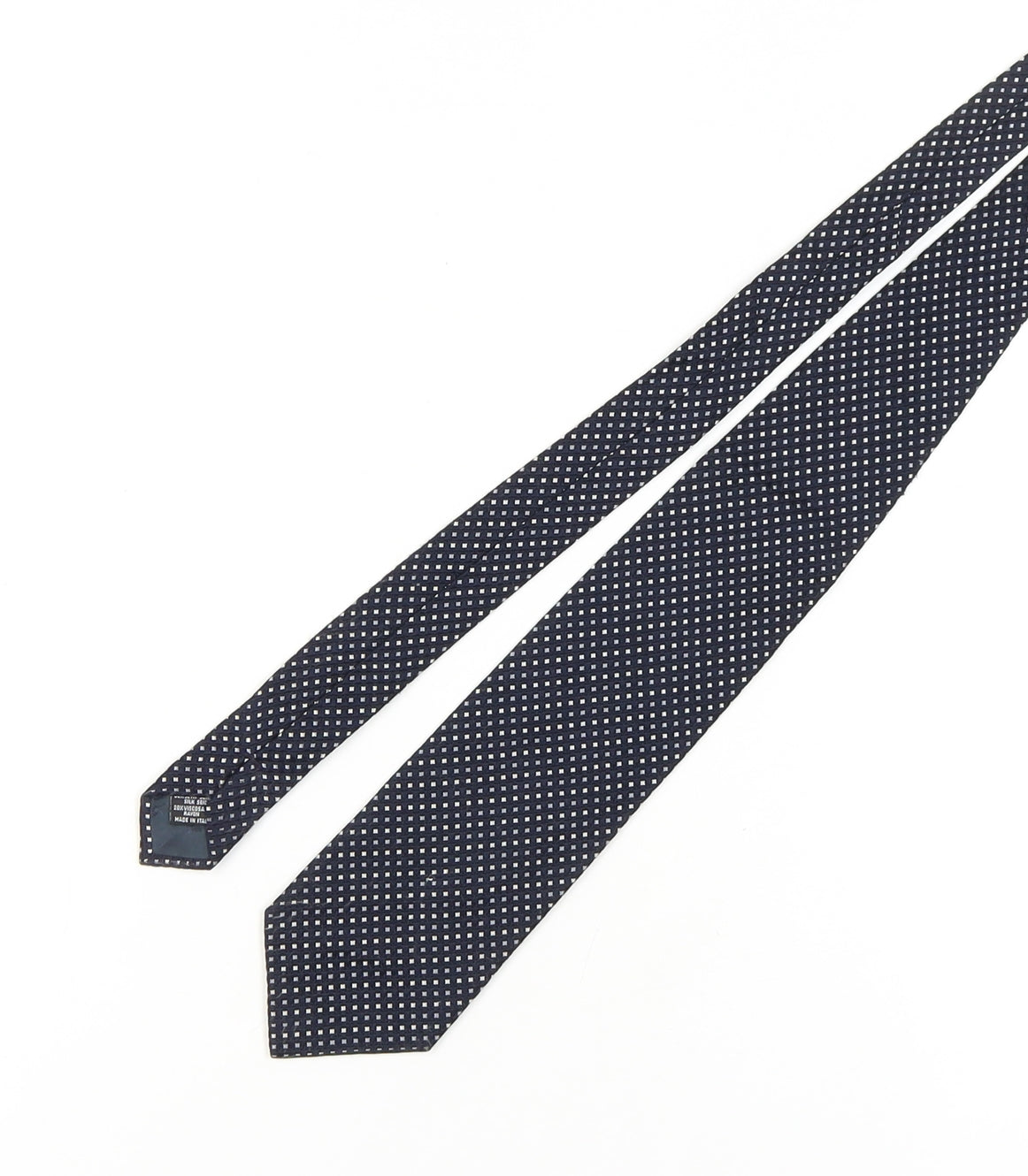 Mens Emporio Armani Black Geometric 50% Silk 50% Viscose Designer Tie
