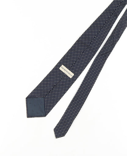 Mens Emporio Armani Black Geometric 50% Silk 50% Viscose Designer Tie