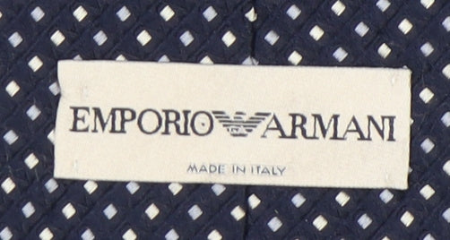 Mens Emporio Armani Black Geometric 50% Silk 50% Viscose Designer Tie