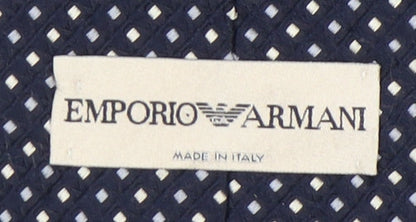 Mens Emporio Armani Black Geometric 50% Silk 50% Viscose Designer Tie