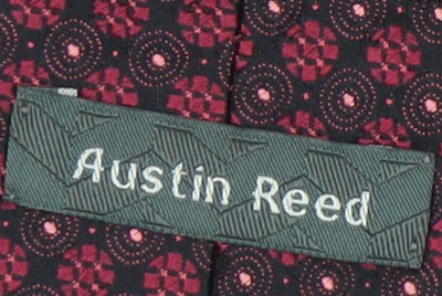 Austin Reed Men's Red Geometric Silk Tie One Size