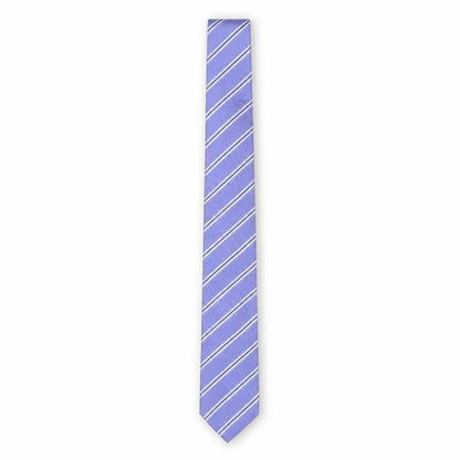 Mens Frank Rostron Purple Striped 100 Designer Tie