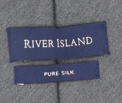 River Island Men's Grey Silk Slim Tie One Size