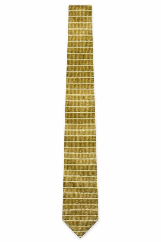 Mens Charles Tyrwhitt Gold Striped 100% Silk  Tie