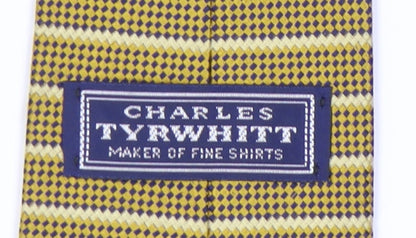 Mens Charles Tyrwhitt Gold Striped 100% Silk  Tie