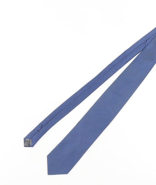 Marks and Spencer Men's Blue Silk Geometric Tie One Size