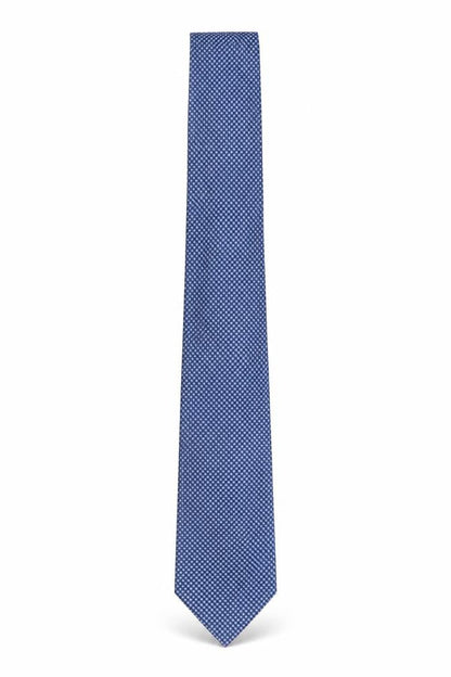 Mens Marks and Spencer Blue Geometric 100% Silk Pointed Tie
