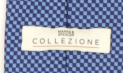 Marks and Spencer Men's Blue Silk Geometric Tie One Size