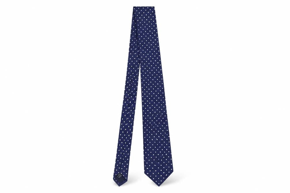 Mens Charles Tyrwhitt Blue Polka Dot 100% Silk  Tie