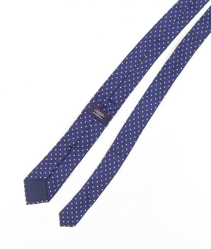 Mens Charles Tyrwhitt Blue Polka Dot 100% Silk  Tie