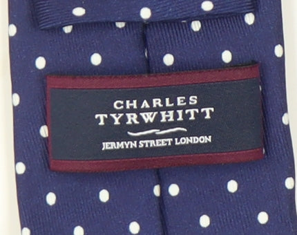 Mens Charles Tyrwhitt Blue Polka Dot 100% Silk  Tie