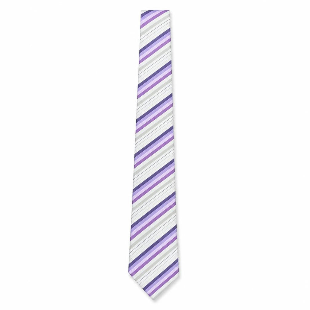 Mens Thomas Nash Purple Striped 100% Polyester Slim Tie