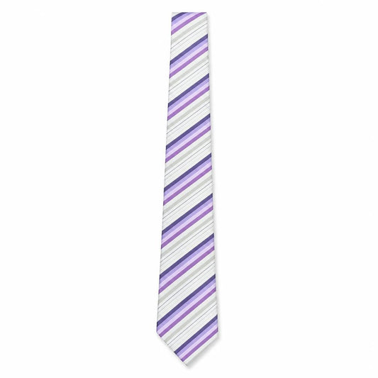 Front view of Thomas Nash Men's Purple Striped Slim Tie One Size