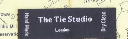 The Tie Studio Men's Yellow Map Silk Designer Tie