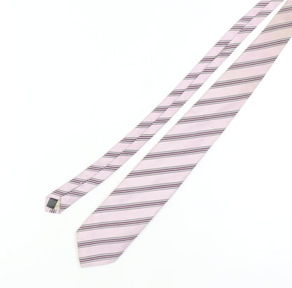 Marks and Spencer Pink Striped Silk Men's Tie