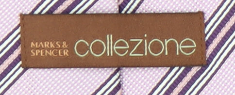 Marks and Spencer Pink Striped Silk Men's Tie