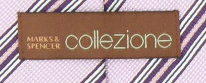 Marks and Spencer Pink Striped Silk Men's Tie