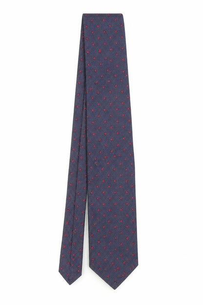 Mens Frank Rostron Blue Polka Dot 100% Silk  Tie