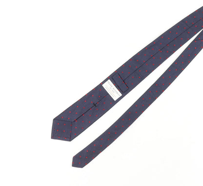 Mens Frank Rostron Blue Polka Dot 100% Silk  Tie