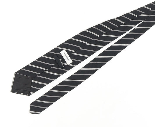 Giorgio Armani Black Silk Striped Men's Tie