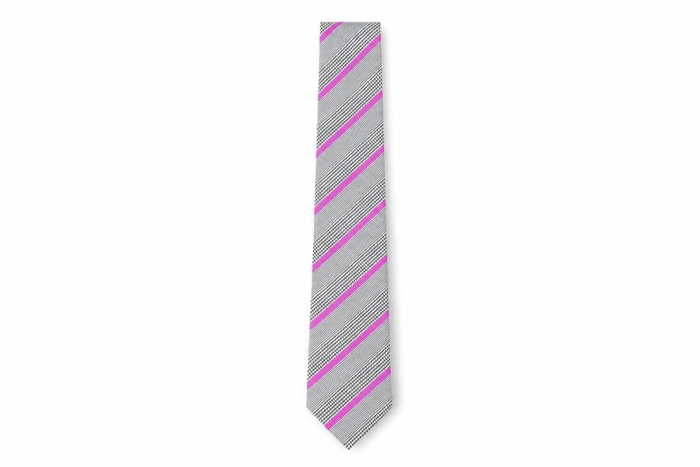Mens Marks and Spencer Grey Striped 100% Silk Slim Tie