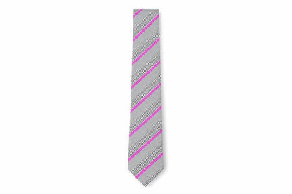 Mens Marks and Spencer Grey Striped 100% Silk Slim Tie