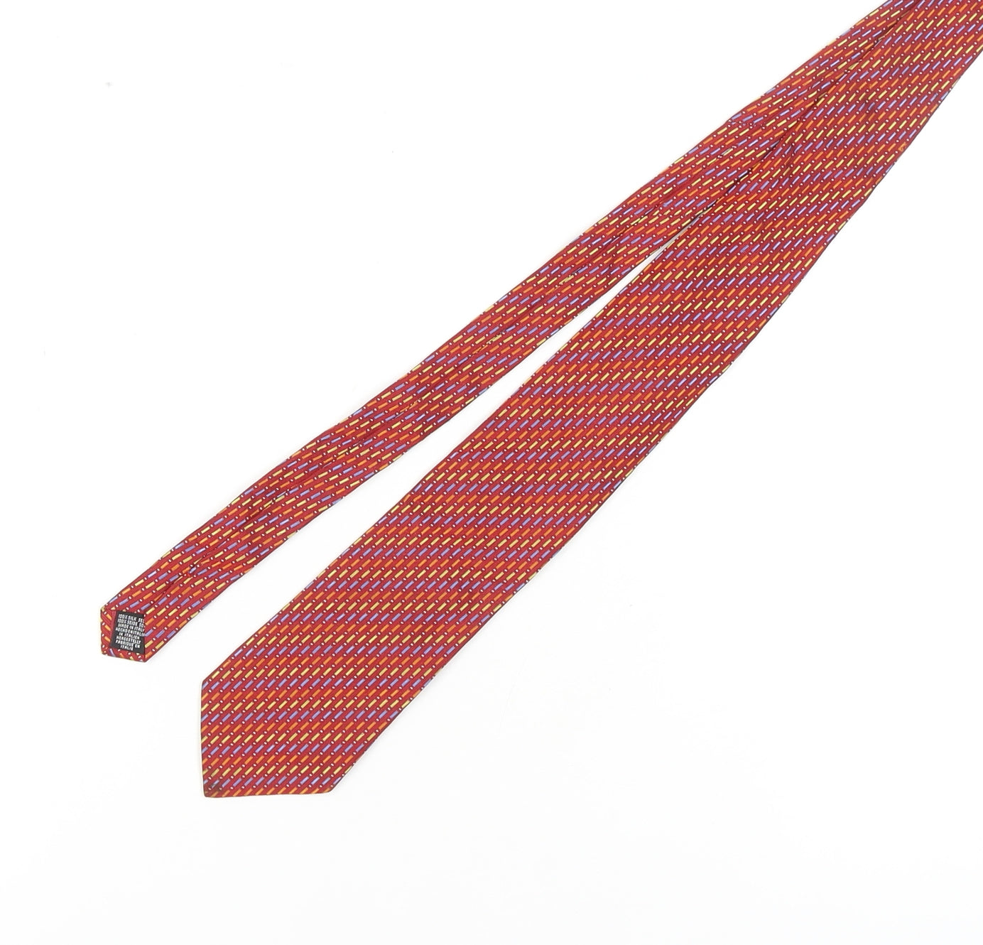 Mens Frangi Red Geometric 100% Silk Designer Tie