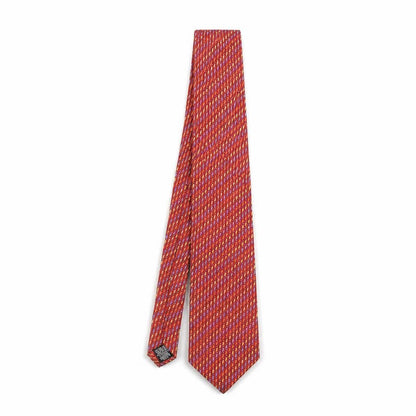 Mens Frangi Red Geometric 100% Silk Designer Tie