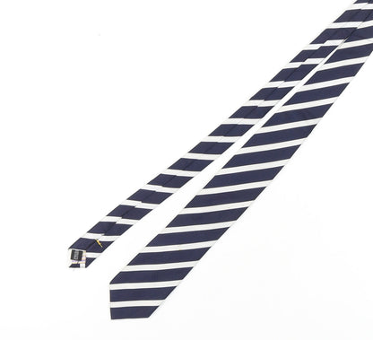 Mens Berwin & Berwin Blue Striped 100% Silk  Tie
