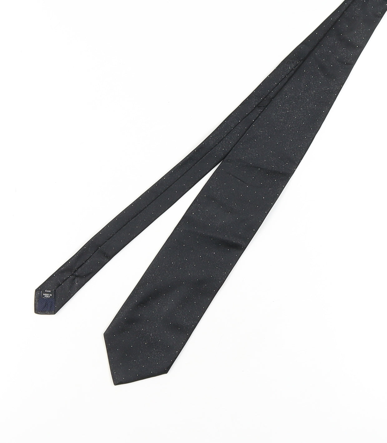 Van Gils Men's Black Silk Polka Dot Tie