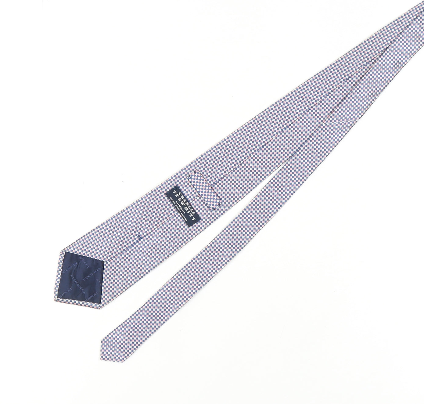Mens Charles Tyrwhitt Blue Plaids & Checks 100% Pointed Tie