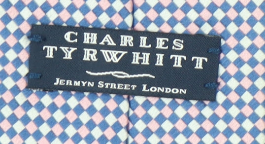 Mens Charles Tyrwhitt Blue Plaids & Checks 100% Pointed Tie